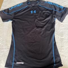 UNDER ARMOUR heatgear アンダーシャツ ブラック/ブルーのサムネイル
