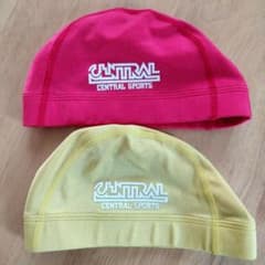 CENTRAL SPORTS　セントラルスポーツ　 水泳帽 赤・黄色　セットのサムネイル