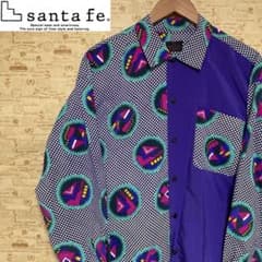 santafe サンタフェ ポリシャツ 長袖 総柄 アート柄 ドット柄のサムネイル
