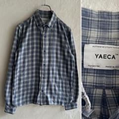 美品 YAECA チェック コンフォートシャツ ヤエカ ネイビー - メルカリ