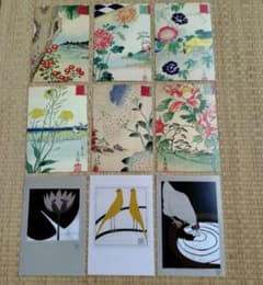 【新品】花の浮世絵 歌川広重Ⅱ＆杉浦非水 レトロポストカード まとめ売り 9枚のサムネイル