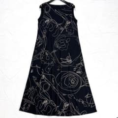 ✨美品✨JURGEN LEHL アート 総柄 ノースリーブワンピース Aライン