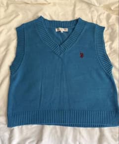 U.S. POLO ASSN. ニットベスト ブルーのサムネイル