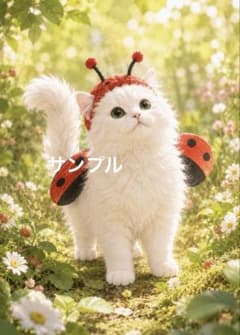 무당 벌레 흰 고양이 짱 고양이 아트 흰 고양이 K692