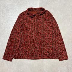 【00's vintage】レオパード柄 フリル襟 長袖カットソー レッドのサムネイル