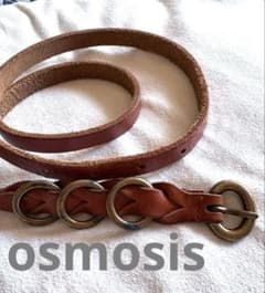 レザー 編み込みベルト　osmosis ベルト 皮革 グレインレザー