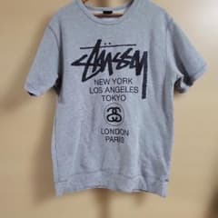 Stüssy グレー Sサイズ 半袖スウェットシャツ