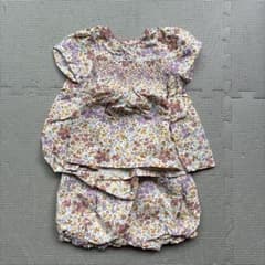 ピンク花柄　ベビーセットアップのサムネイル