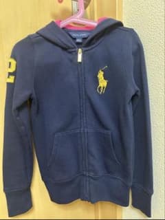 90's Polo Ralph Lauren ジップパーカー ビックポニー　黒のサムネイル