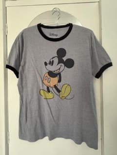 Disney ミッキーマウス リンガーTシャツ グレー Mサイズのサムネイル