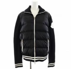 MONCLER ダウンジャケット ハイブリッド ニット ブラック - メルカリ