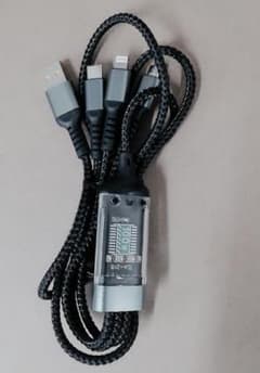 신품 100W 충전 케이블 3in1 타입 C 블랙