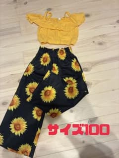 キッズ セットアップ ひまわり柄 100cm