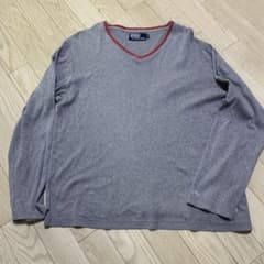 Polo by Ralph Lauren Vネック 長袖カットソー グレー Lのサムネイル