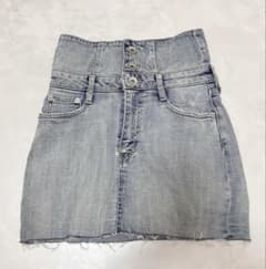 【美品】GYDA ジェイダ ハイウエスト デニム ミニスカート スカパン Sのサムネイル