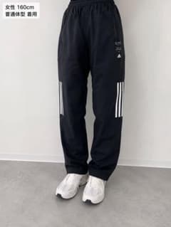adidas アディダス 裏起毛 トラックパンツ レディースL ブラックのサムネイル