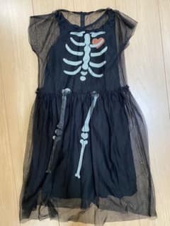 H&M スケルトンワンピース☆120 ハロウィンのサムネイル