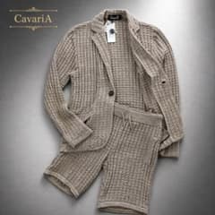 新品タグ付 CavariA セットアップ L ワッフル テーラード ショーツ 