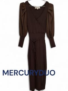 MERCURYDUO マーキュリーデュオ　チュール素材袖　ニットロングワンピースのサムネイル