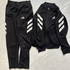 adidas 黒 ジャージ サイズJ6140 - メルカリ