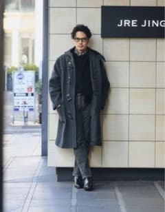 【ムーアブルック製】ブルックスブラザーズ　ダッフルコート ロング丈　ヘリンボーン 最高級生地】 SLAPSHOT ムーアブルック ヘリンボーン ダッフル