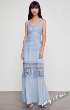 ⭐️人気作 ♡ BCBGMAXAZRIA 水色レースロングドレス 新品♡ 039 