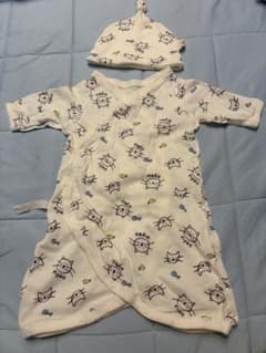 ベビー肌着 コンビ肌着 帽子 セット 猫柄 綿100%のサムネイル