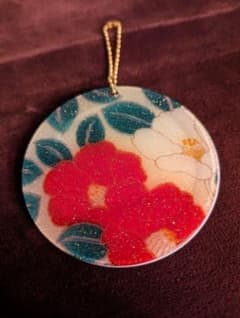 新品 和風 花柄 コンパクトミラー 上品 和柄 キーホルダー 鏡 手鏡 日本製