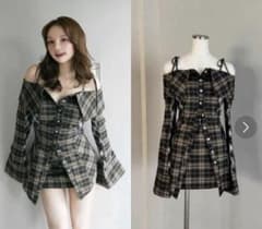 【明日削除】andMary アンドマリー Chloe check set upのサムネイル