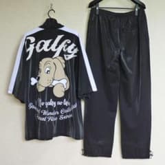 GALFY　ガルフィー　半袖　ジャージ　セットアップ　光沢　白＆黒　フリーサイズ GALFY ガルフィー 半袖 ジャージ セットアップ 光沢 白＆黒