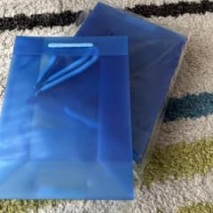 ギフトバッグ　マチ付き　青　新品　１０枚のサムネイル