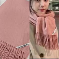 Acne Studios アクネストゥディオズ ピンク フリンジマフラー ウール