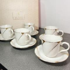 美品】ORCHARD カップ＆ソーサー 5客セット 金彩 コーヒーカップ