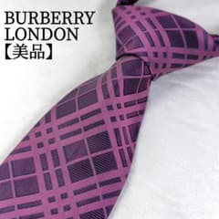 【美品 日本製】 バーバリーロンドン シルクネクタイ チェック 古着 レア