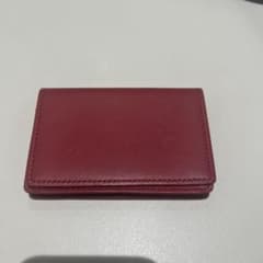シンプル レザー 名刺入れ カードケース レッドのサムネイル