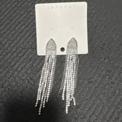 シルバークリスタルフリンジピアスのサムネイル