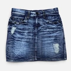 デニム ミニスカート ダメージ クラッシュ加工 スタッズ y2kのサムネイル