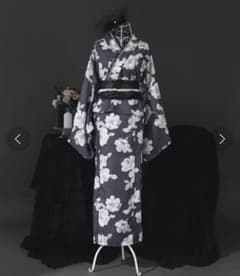【限定値下げ1000円off】palelfy 花柄 セパレート浴衣 ダークグレーのサムネイル