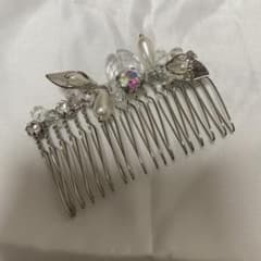 シルバー☆パール☆髪飾り☆ヘアアクセ☆かんざし☆簪☆結婚式☆成人式のサムネイル