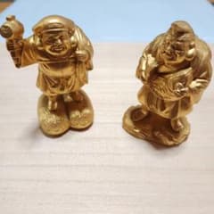 金色の福の神像 二体セットのサムネイル
