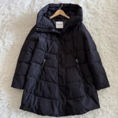 【未使用に近い】カルバンクライン　ロングパファーコート　近年モデル　ブラック　M 未使用に近い】カルバンクライン ロングパファーコート 近年モデル