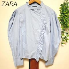 新品☆ZARA ザラ アシンメトリー襟付きロング丈シャツ ZARA ザラ ザラアシンメトリー襟付きロング丈シャツ S シャツ