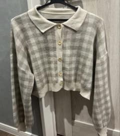 グレイル　ショート丈　カーディガン　2点セット　ピンク系　グレー系のサムネイル