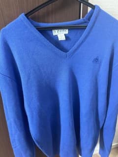 IZOD 青 Vネック セーター Lのサムネイル