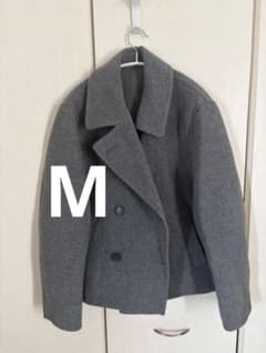 ユニクロ ダブルフェイスショートコートリラックスフィット グレー Mサイズ 新品 ユニクロ公式 | ダブルフェイスショートコート(レディース)