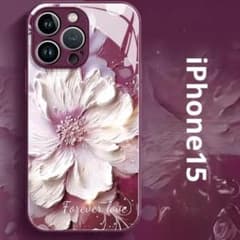 [세일] 스마트 폰 케이스 iPhone15 (퍼플) 플라워 하드 케이스 023