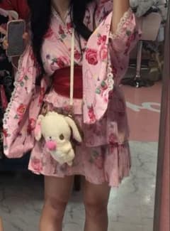 浴衣ドレス　帯付き　地雷系　量産型　ギャル　姫ギャル　ロリータ 文化祭のサムネイル