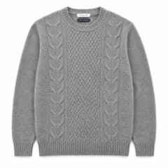 ETONNE エトネ カシミヤ100% ケーブルニットセーター 灰色 グレー M 