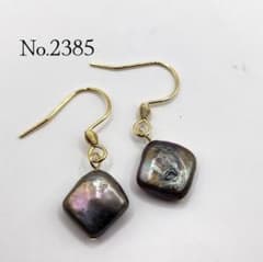 No.2385 一粒淡水パールのシンプルフックピアス ハンドメイドピアス 