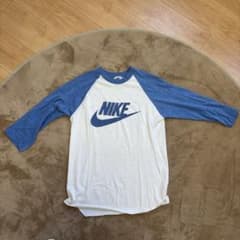 70sNIKE 七分袖カットソー ホワイト/ブルー MEDのサムネイル